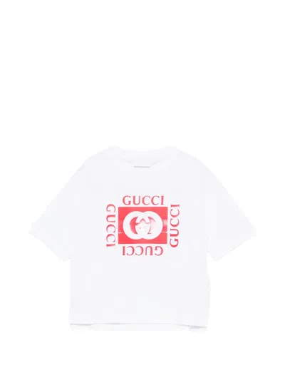 Gucci Kids' G Logo-print T-shirt In White