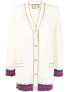 Gucci G-monogram Pointelle Cotton Cardigan In Weiss