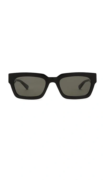 Gucci G Monogram Rectangular Sunglasses In Black