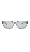 Gucci G Monogram Rectangular Sunglasses In Gray