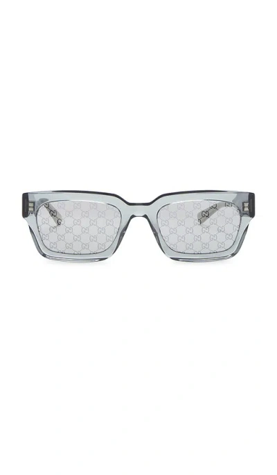 Gucci G Monogram Rectangular Sunglasses In Gray