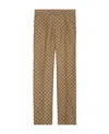 Gucci Gg Cotton Blend Canvas Jogging Pants In Brown