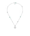 Gucci Silver Pendant Double G Necklace In White