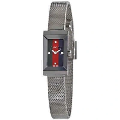 Pre-owned Gucci G-rame Quartz Green, Red And Blue Dial Ladies Watch Ya147510