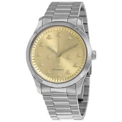 Pre-owned Gucci G-timeless Automatic Champagne Dial Men's Watch Ya1264191