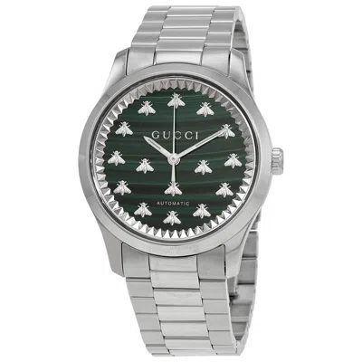Gucci G-timeless Automatic Green Dial Unisex Watch Ya1264176 In Metallic