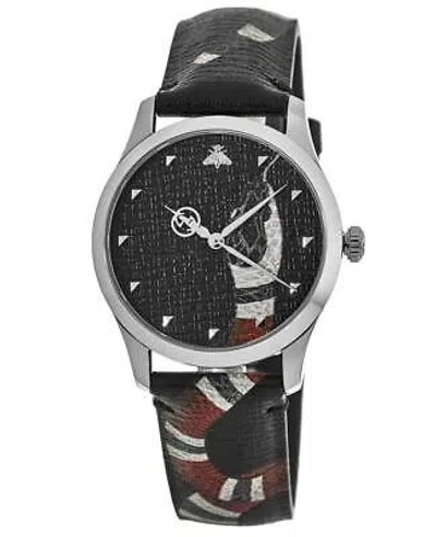 Pre-owned Gucci G-timeless Le Marche Des Merveilles Snake Women's Watch Ya1264007a