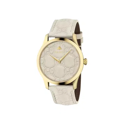 Pre-owned Gucci G-timeless Leather Watch 'gold' | Women's Size Onesize