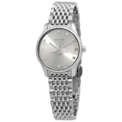 Pre-owned Gucci G-timeless Quartz Silver Dial Ladies Watch Ya1265019