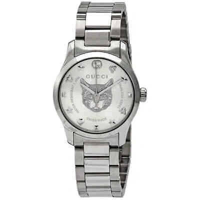 Pre-owned Gucci G-timeless Silver Dial Ladies Watch Ya126595