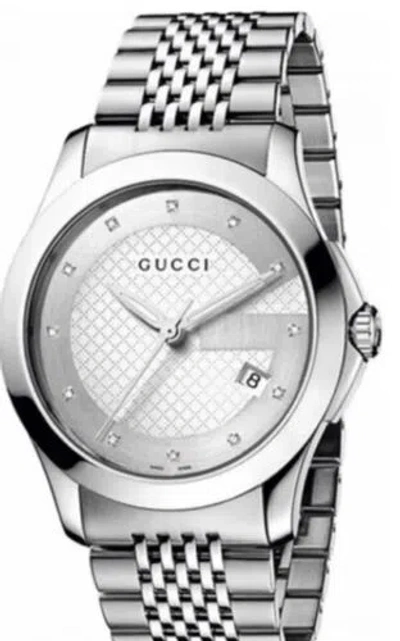 Pre-owned Gucci G-timeless Stainless Steel Watch Ya126404