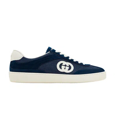 Pre-owned Gucci G74 'interlocking G - Blue Suede'