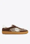 Gucci Gg-canvas Suede Sneakers In Brown