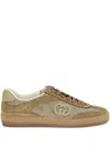 Gucci G74 Logo-patch Suede Sneakers In Brown