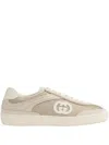 Gucci G74 Tonal Mixed-media Sneakers In Neutrals