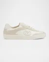 Gucci Ivory Fabric And Suede Sneakers In Off White