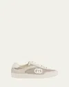 Gucci G74 Tonal Mixed-media Sneakers In Sand