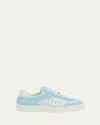 Gucci Interlocking G Suede Low-top Sneakers In Sky Blue