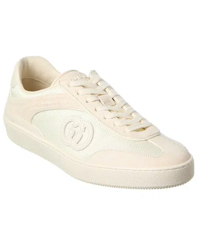 Gucci G75 Canvas & Suede Sneaker In White