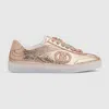 Gucci G75 Metallic Leather Sneakers In Pink