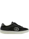 Gucci G75 Velvet Gg-logo Sneakers In Black