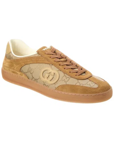 GUCCI GUCCI G75 GG NYLON & SUEDE SNEAKER