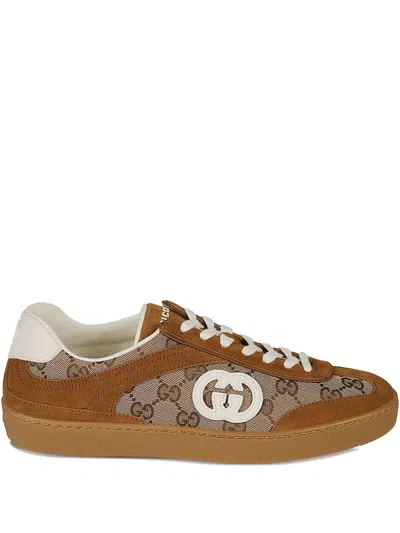 Gucci G75 Leather Sneakers In Brown