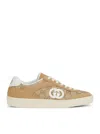 Gucci Beige G75 Sneaker In Suede And Gg Fabric Women In Neutral