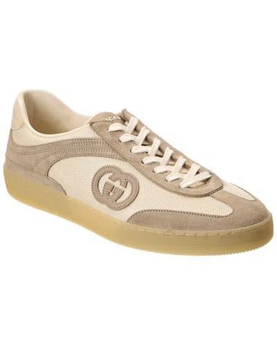 Gucci G75 Suede & Mesh Sneaker In Neutral