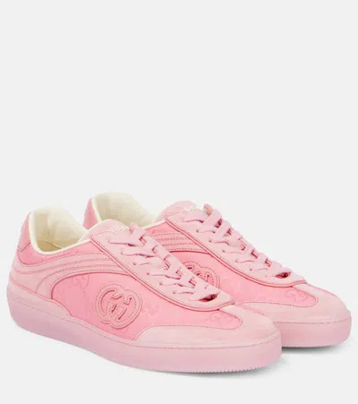 Gucci G75 Suede-trimmed Sneakers
