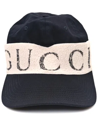 Gucci Gabardine  Headband Baseball Hat M (authentic Pre-loved) In Blue