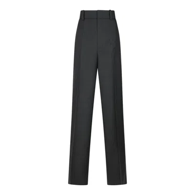 Gucci High Waist Wide Leg Trousers In Black