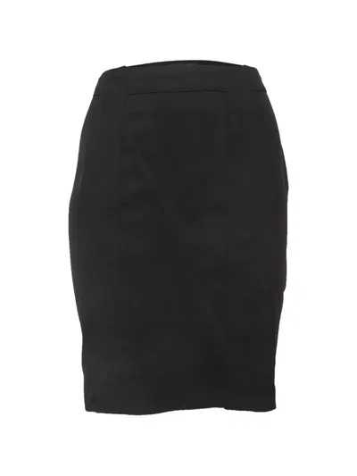 Pre-owned Gucci Gabardine Midi Skirt In Black