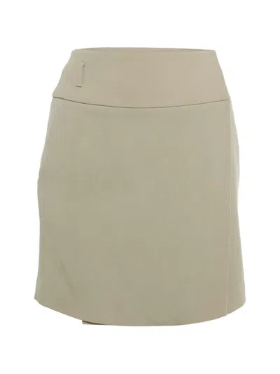 Pre-owned Gucci Gabardine Mini Skirt In Neutral
