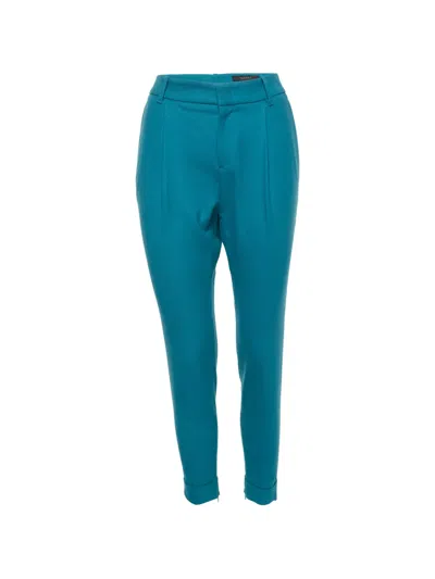 Pre-owned Gucci Gabardine Slim-fit Trousers In Blue