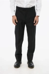 Gucci Gabardine Wool Pants With Loops Belt In Black