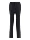 Gucci Gabardine Wool Trousers In Black