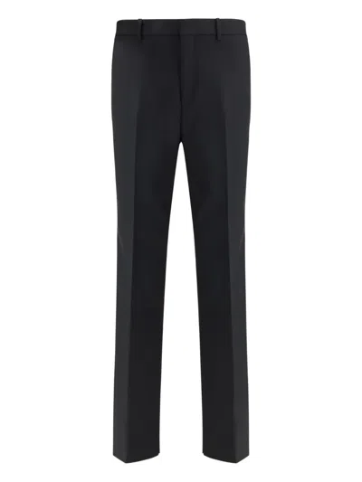 Gucci Gabardine Wool Trousers In Black