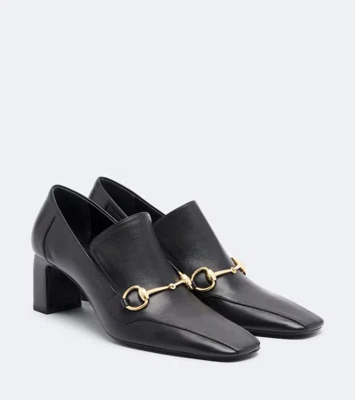 Gucci Galleria Horsebit Leather Loafer Pumps In Black