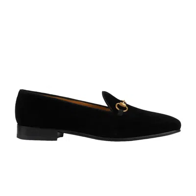 Pre-owned Gucci Gallipoli Horsebit Velvet Loafers 'black' | Men's Size 8