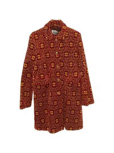 Pre-owned Gucci Garden Damask Velvet Jacket In Red