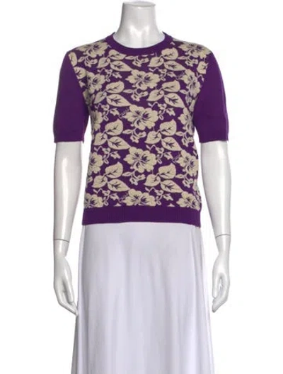 Pre-owned Gucci Garden Wool Sweater In Purple