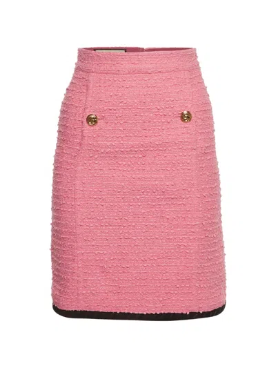 Pre-owned Gucci G-button A-line Skirt In Pink