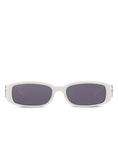 Gucci Gc002287 Rectangle-frame Sunglasses In White
