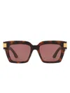 Gucci Womens Gg1689s Square-shape Acetate Sunglasses Brown In Brown