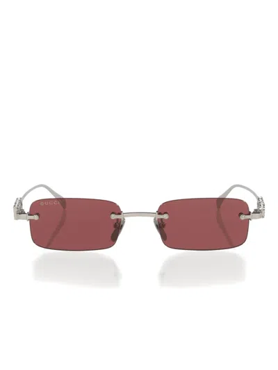Gucci Rectangular Frame Sunglasses In Brown