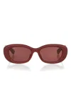 Gucci Womens Red Gg1829sk Oval-frame Acetate Sunglasses In Red