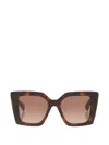 Gucci Acetate Havana Crystal Sunglasses In Brown