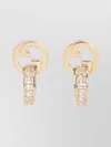 Gucci Blondie Intertwined Crystal Earrings In Gold