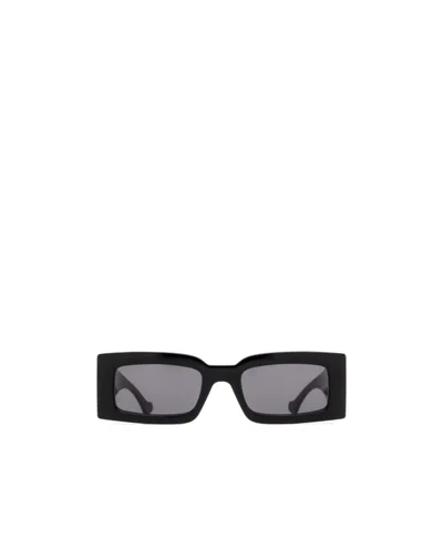 Gucci Gene Gg Rectangle-frame Sunglasses In Black